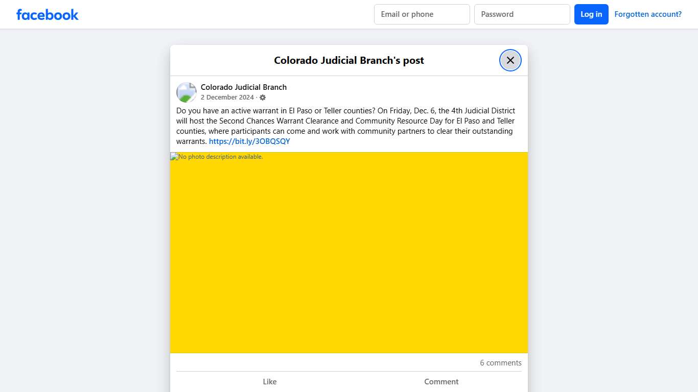 Do you have an active warrant... - Colorado Judicial Branch Facebook